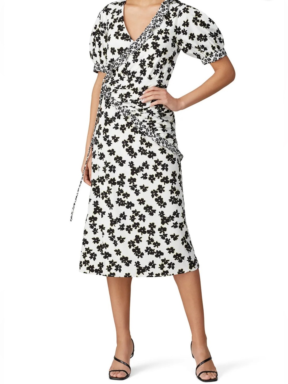 NWT Love, Whit by Whitney Port Floral Wrap Midi Dress
